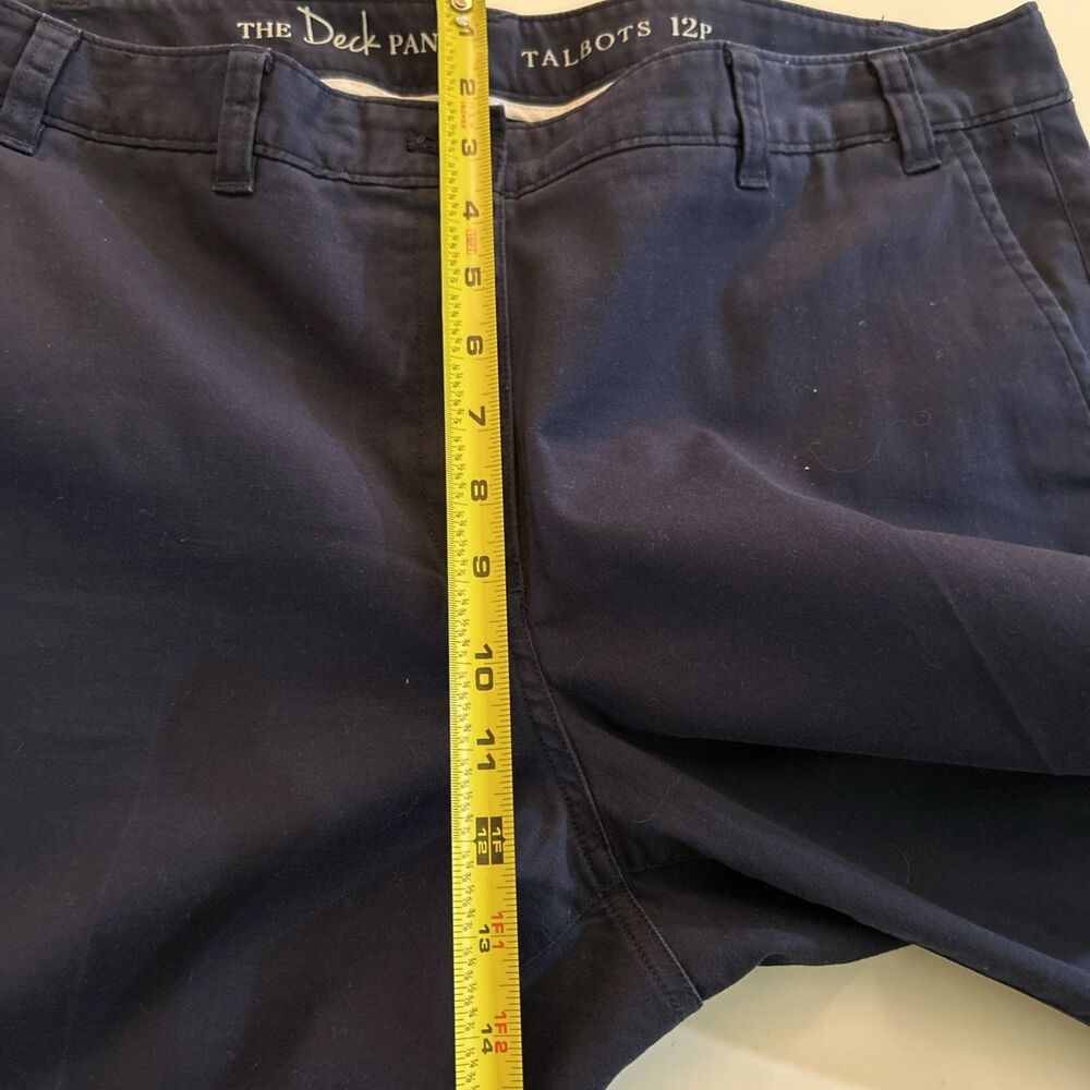 Talbots The Deck Cropped Pants Women Petites Size 12 P Classic Casual Navy Blue - Picture 5 of 8